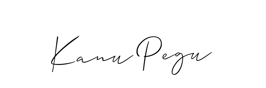 Design your own signature with our free online signature maker. With this signature software, you can create a handwritten (Allison_Script) signature for name Kanu Pegu. Kanu Pegu signature style 2 images and pictures png